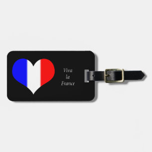 Étiquette À Bagage Coeur du drapeau français