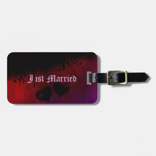 Étiquette À Bagage Coeur gothique (Devant horizontal)