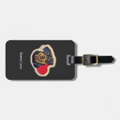 Étiquette À Bagage Coeur noir Tan Rottweiler (Devant horizontal)