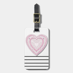 Étiquette À Bagage Coeur rose
