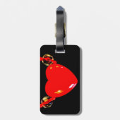 Étiquette À Bagage Coeur rouge (Dos Vertical)