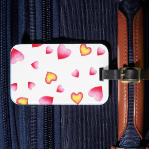Étiquette À Bagage Coeur rouge mignon romantique