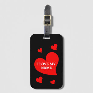 ÉTIQUETTE À BAGAGE COEUR ROUGE TENDANCE J'AIME MA SAINT VALENTIN ROMA