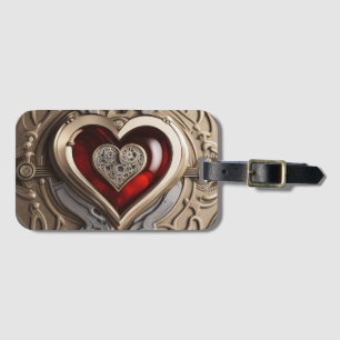 Étiquette À Bagage Coeur Steampunk - Amour mécanique complexe