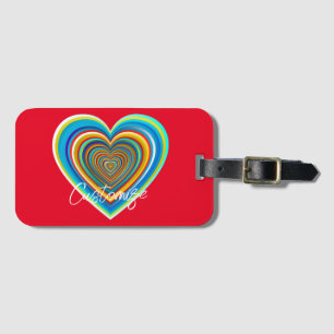 Étiquette À Bagage Coeur valentin multicolore Thunder_Cove