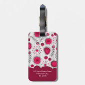 Étiquette À Bagage Coeurs blancs blancs blancs blancs Whimsical fleur (Dos Vertical)
