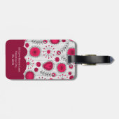 Étiquette À Bagage Coeurs blancs blancs blancs blancs Whimsical fleur (Dos horizontal)