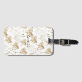 Étiquette À Bagage Coeurs Boho de crème Brown (Devant Horizontal)