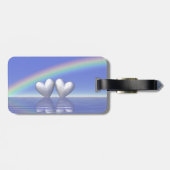 Étiquette À Bagage Coeurs d'argent du 25e anniversaire (Dos horizontal)