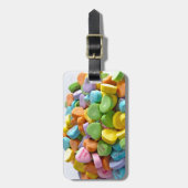 Étiquette À Bagage Coeurs de bonbons (Devant Vertical)