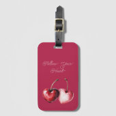 Étiquette À Bagage Cœurs de Cerise Rouge (Devant Vertical)