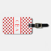 Étiquette À Bagage Coeurs de monogramme (Devant horizontal)