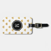 Étiquette À Bagage Coeurs de parties scintillantes d'or (Devant horizontal)