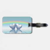 Étiquette À Bagage Coeurs de platine du 70e anniversaire (Dos horizontal)