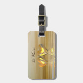 Étiquette À Bagage Coeurs d'or (Devant Vertical)