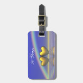 Étiquette À Bagage Coeurs d'or du 50e anniversaire (Devant Vertical)