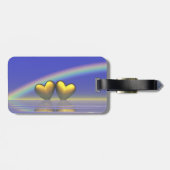 Étiquette À Bagage Coeurs d'or du 50e anniversaire (Dos horizontal)