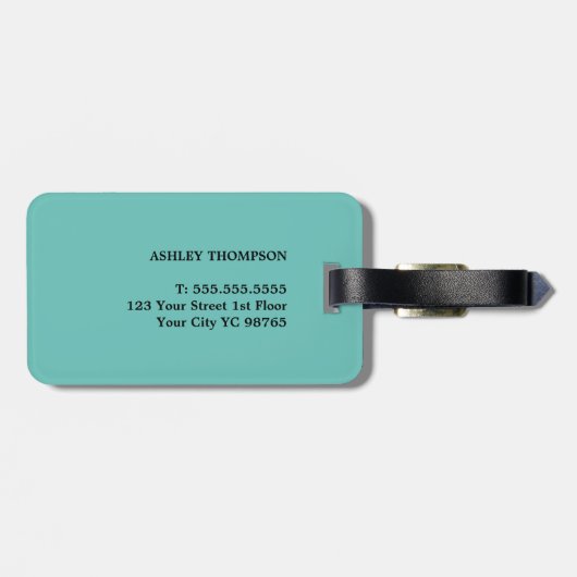 Étiquette À Bagage Coeurs dorés Faux Bleus Modernes (Dos horizontal)