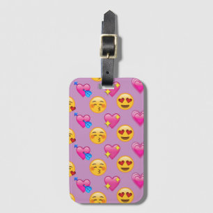 Étiquette À Bagage Coeurs et amour Patternsd rose d'Emoji