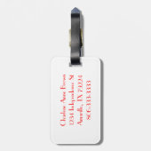 Étiquette À Bagage Coeurs Polka Monogrammé (Dos Vertical)