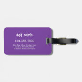 Étiquette À Bagage Coeurs psychédéliques Calligraphie Nom du script P (Dos horizontal)