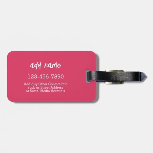 Étiquette À Bagage Coeurs psychédéliques Calligraphie Nom du script P (Dos horizontal)