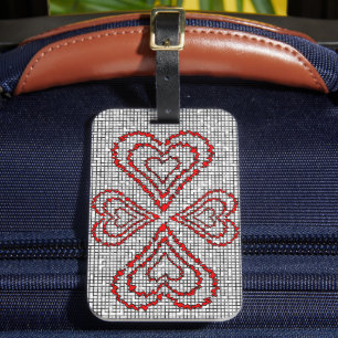 Étiquette À Bagage Coeurs rouges
