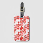 Étiquette À Bagage Coeurs rouges, amour. (Devant Vertical)
