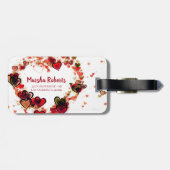 Étiquette À Bagage Coeurs rouillés et colorés (Dos horizontal)