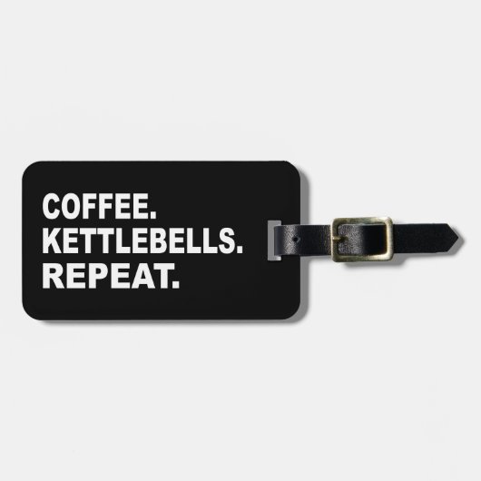 Étiquette À Bagage Coffee Kettlebells Répéter (Devant horizontal)