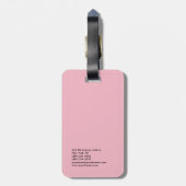 Étiquette À Bagage Coiffeuse professionnelle sobre rose feminine (Dos Vertical)