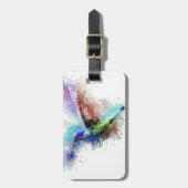Étiquette À Bagage Colibri d'aquarelle (Devant Vertical)