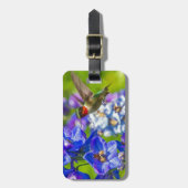 Étiquette À Bagage Colibri Et Delphinium (Devant Vertical)