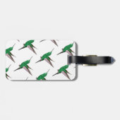 Étiquette À Bagage Colibri vert (Dos horizontal)
