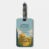 Étiquette À Bagage Colisée de Rome, Italie (Dos Vertical)