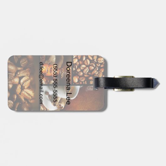 Étiquette À Bagage Collage 2 de café (Dos horizontal)