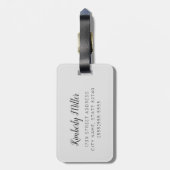 Étiquette À Bagage Collage de monogramme et de photo (Dos Vertical)