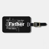 Étiquette À Bagage Collage de mots père noir et blanc (Devant horizontal)