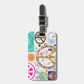 Étiquette À Bagage Collage de paix (Devant Vertical)