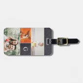 Étiquette À Bagage Collage de photo de famille de monogramme (Devant horizontal)