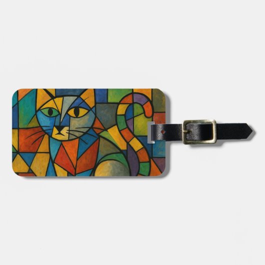Étiquette À Bagage collage de picasso cat (Devant horizontal)