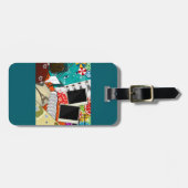 Étiquette À Bagage Collage de voyage avec des sites touristiques embl (Devant horizontal)