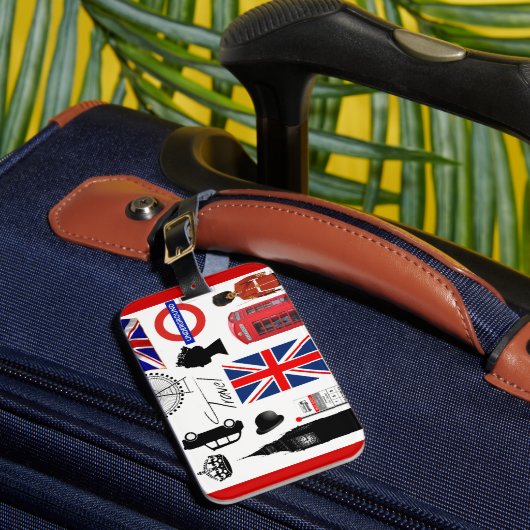 Étiquette À Bagage Collage de voyage de Londres (Insitu Rectoal 1)