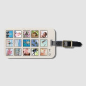 Étiquette À Bagage Collage photo Carré classique (Devant Horizontal)