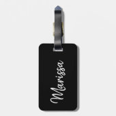 Étiquette À Bagage Collage photo de famille moderne en noir | Monogra (Dos Vertical)