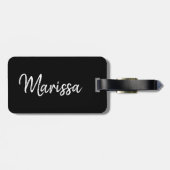 Étiquette À Bagage Collage photo de famille moderne en noir | Monogra (Dos horizontal)