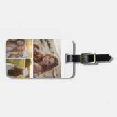 Étiquette À Bagage Collage photo minimal moderne 3 avec informations  (Devant horizontal)