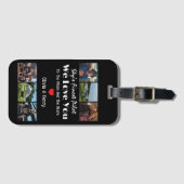 Étiquette À Bagage Collage photo personnalisé moderne 'We Love You' (Devant Horizontal)