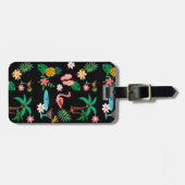 Étiquette À Bagage Collage tropical 🍍 🌴 🦩 (Devant horizontal)