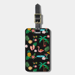 Étiquette À Bagage Collage tropical 🍍 🌴 🦩